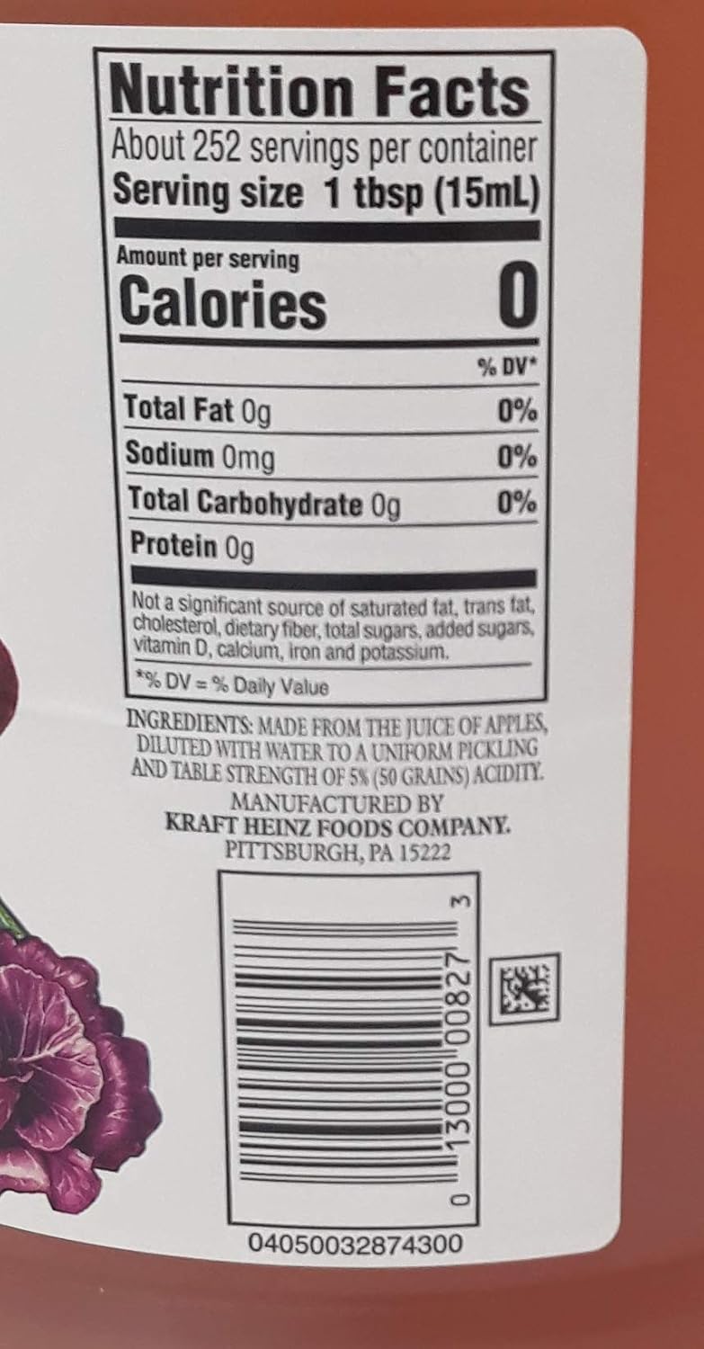 Heinz All-Natural Apple Cider Vinegar – 5% Acidity, 1 Gallon