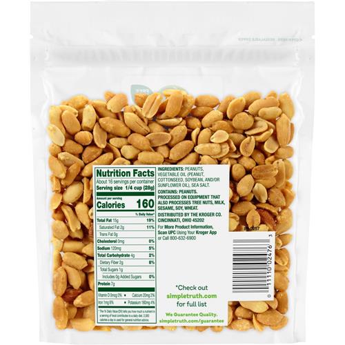 Simple Truth Sea Salt Roasted Peanuts Pouch 16 oz