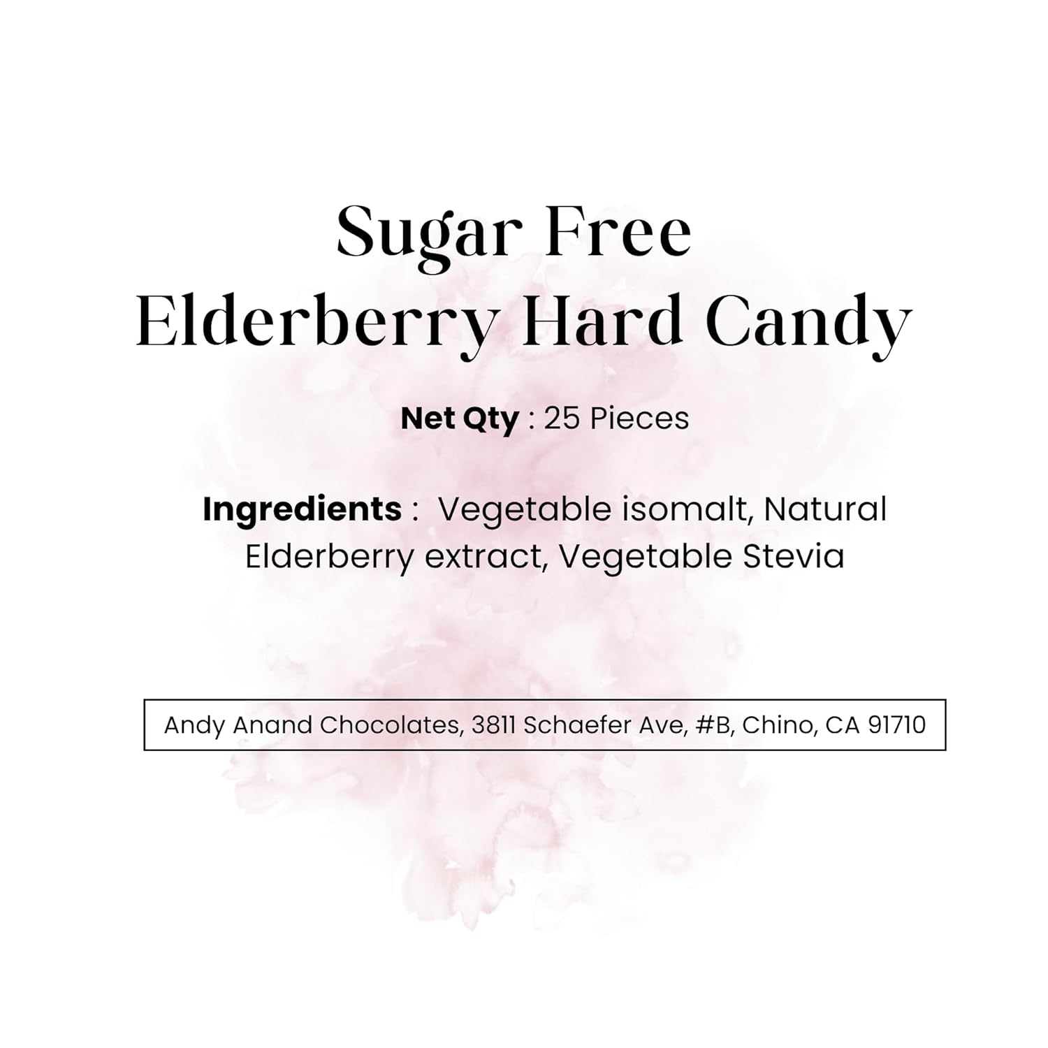 Andy Anand Chocolatier Sugar Free Elderberry Hard Candy - Unique taste, Flown from Europe 25 Pcs - Sugar & Aspartame Free - Naturally Flavored & Sweetened - Non-GMO, Gluten Free, Keto & Diabetic Friendly