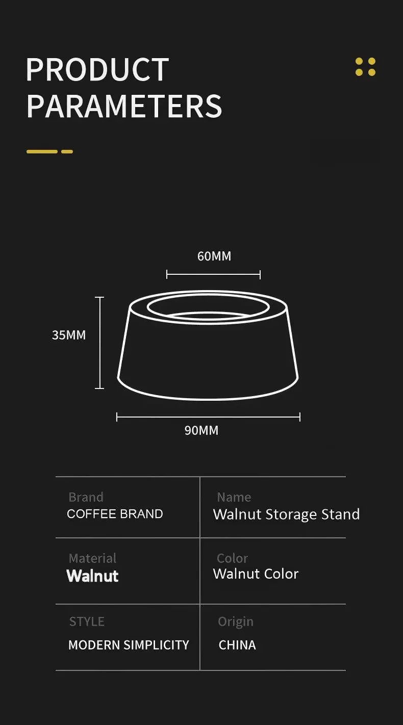 Walnut Espresso Tool Organizer Stand - Multi-Slot Storage for Tamper & Distributor Under $36