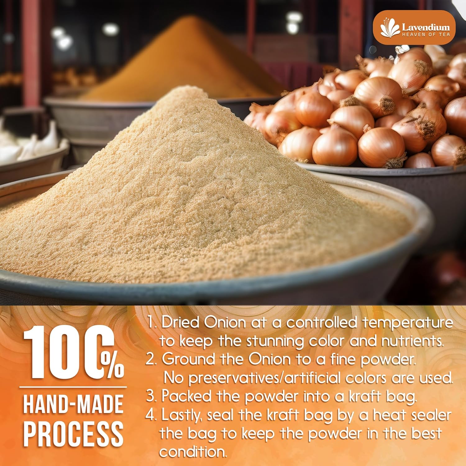Premium Onion Powder, 100% Natural and Pure from Onion, Rich Flavor, Perfect for Cooking & Seasoning