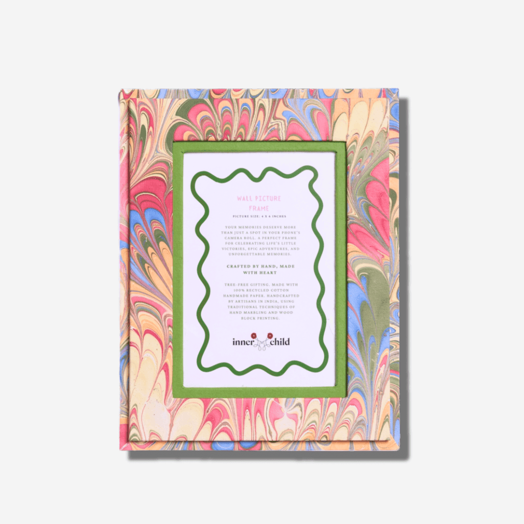 HAND-MARBLED PICTURE FRAME