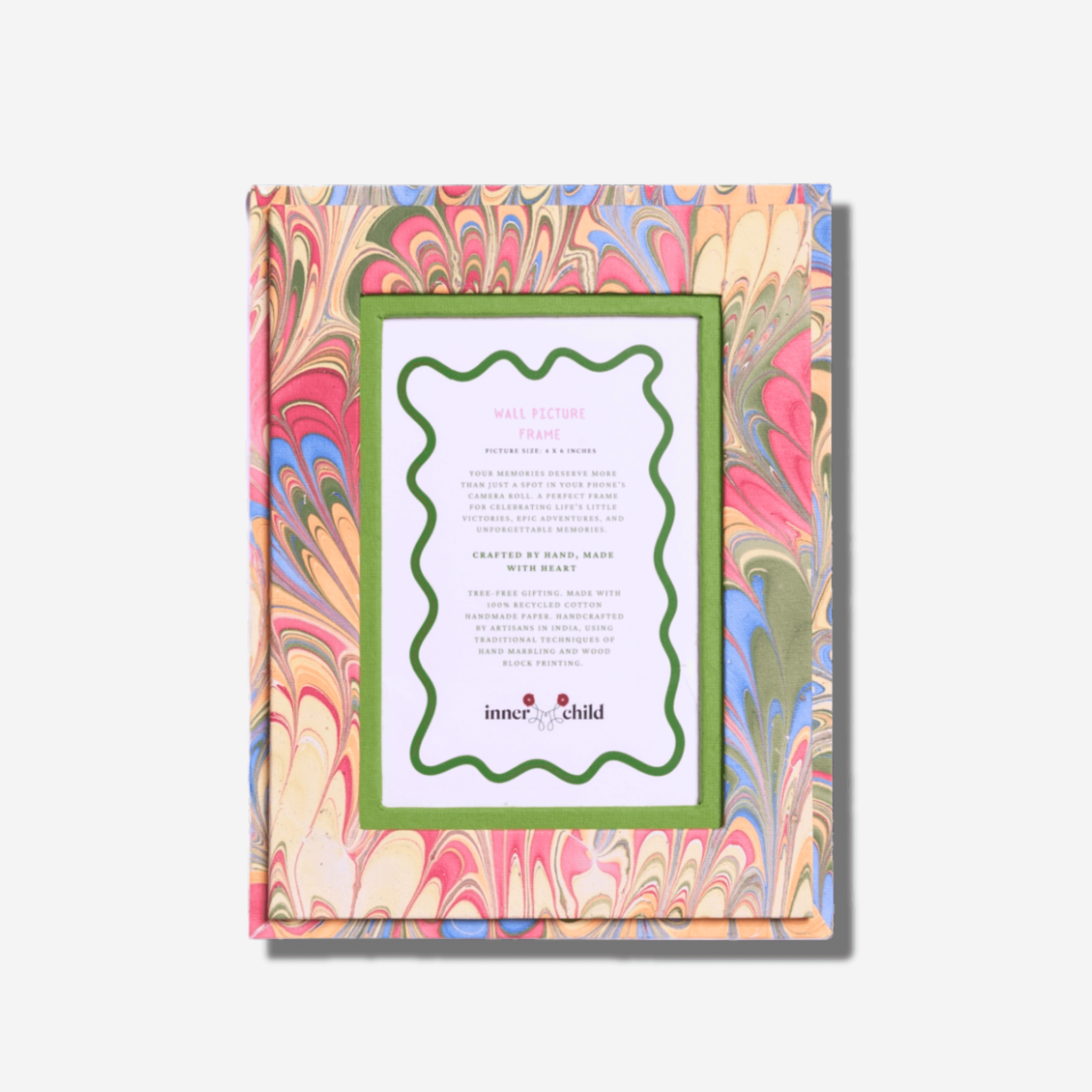 HAND-MARBLED PICTURE FRAME