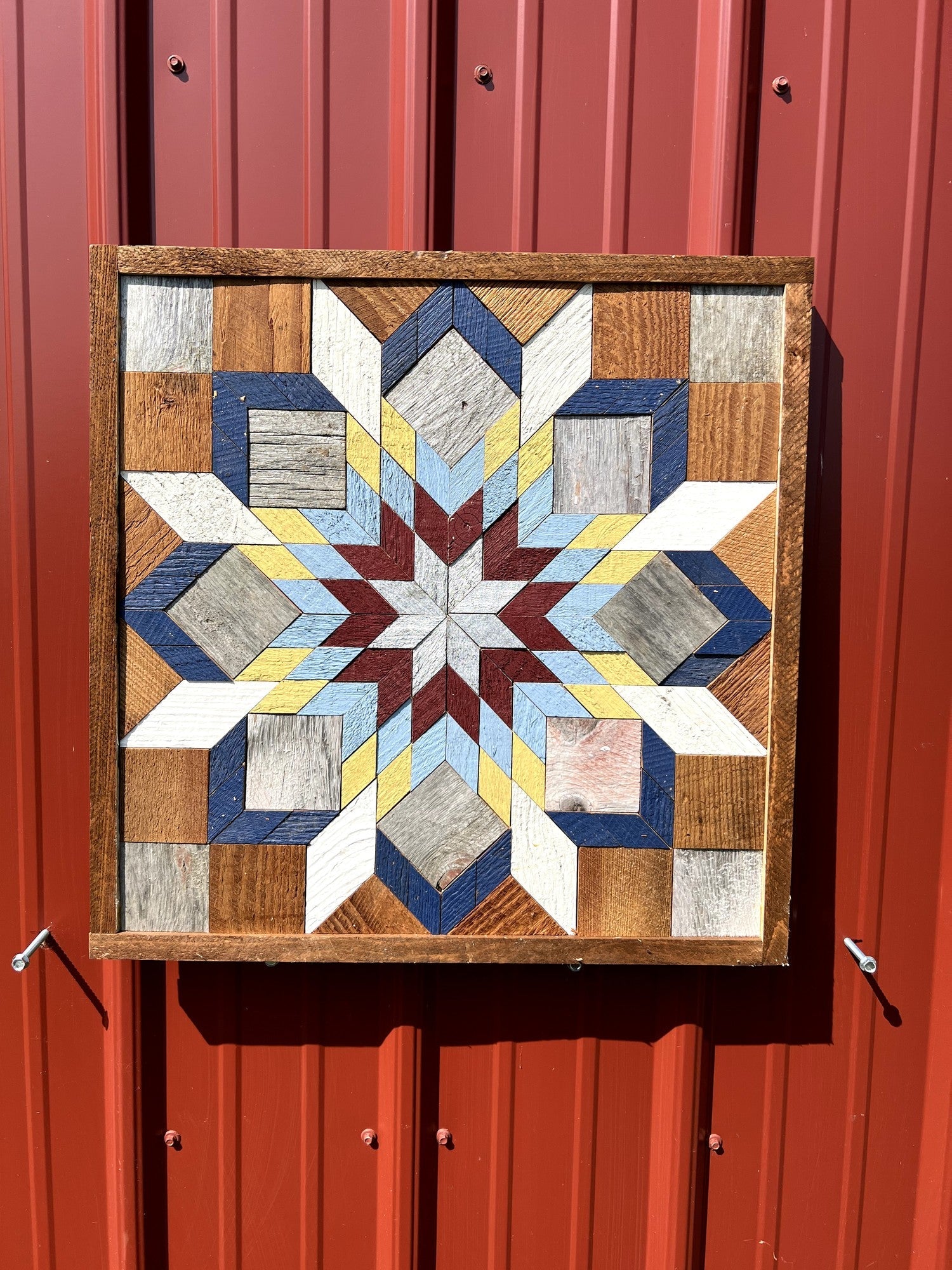 Amish Handmade Barn Quilt Wall Art – Reclaimed Barn Wood – 20.75” x 20.75”