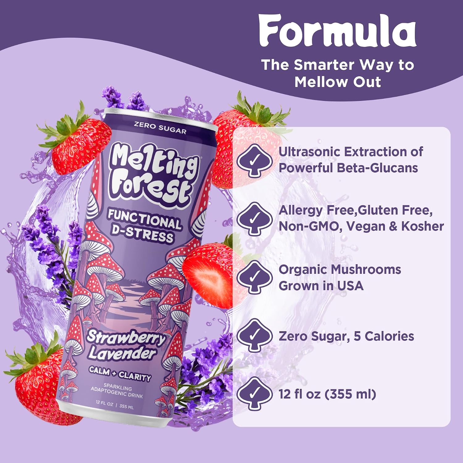 Mushroom D-Stress Drink 12 Pack - Variety Pack