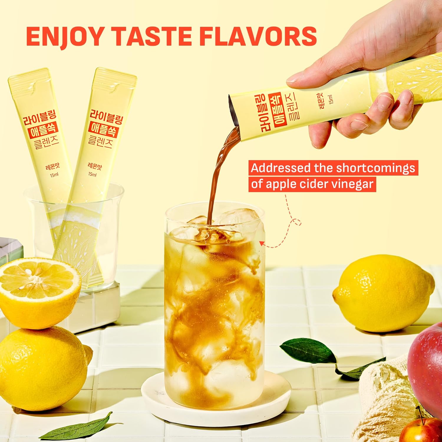 Liveling Apple Cider Vinegar Drink Sticks – Sugar-Free, 30 Packets