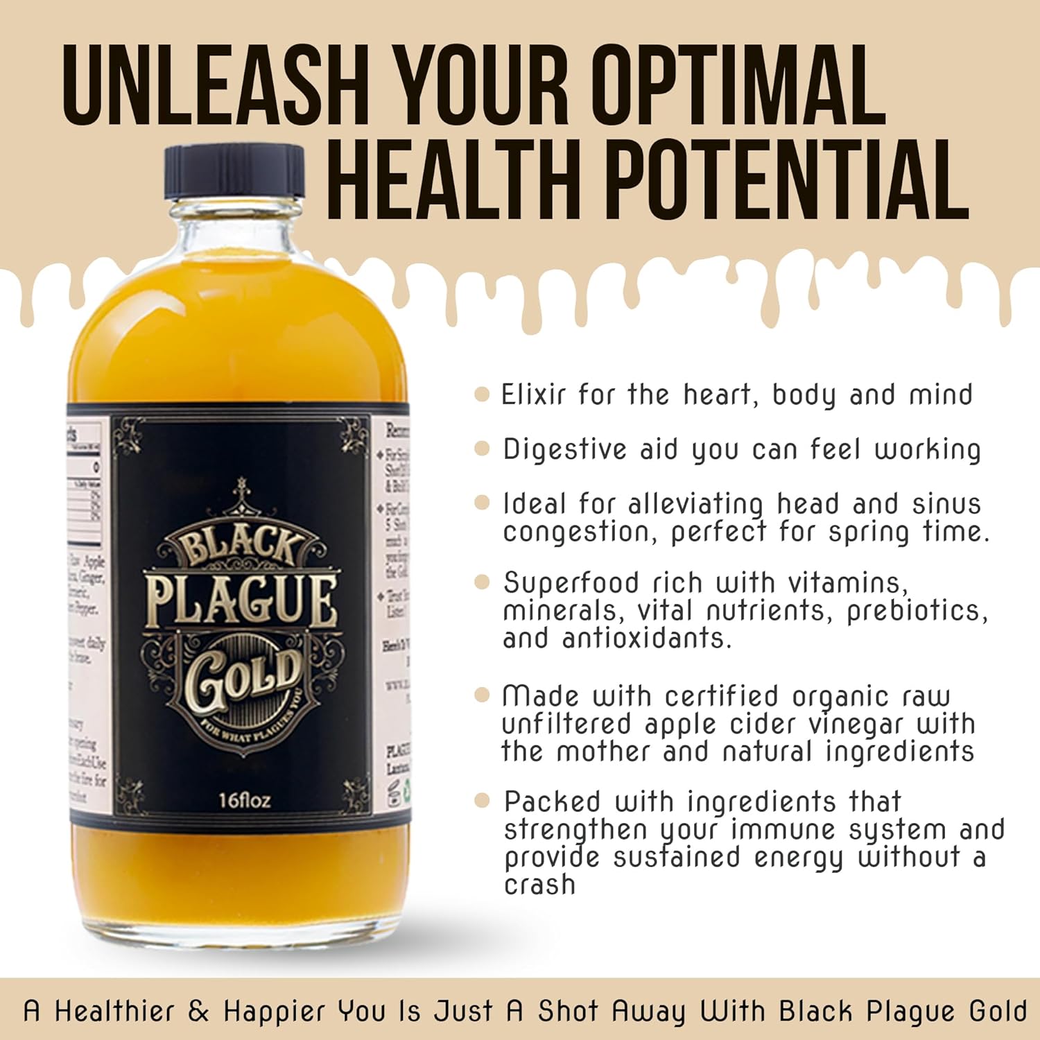 Black Plague Gold Fire Cider with the Mother – 16 oz