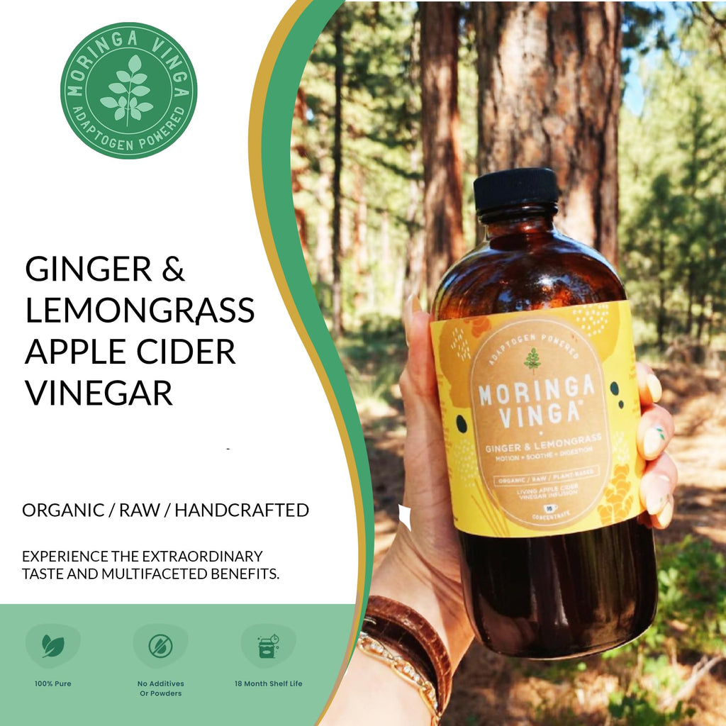 Adaptogen Powered Moringa Vinga Herbal Tonic with Apple Cider Vinegar – 32 oz