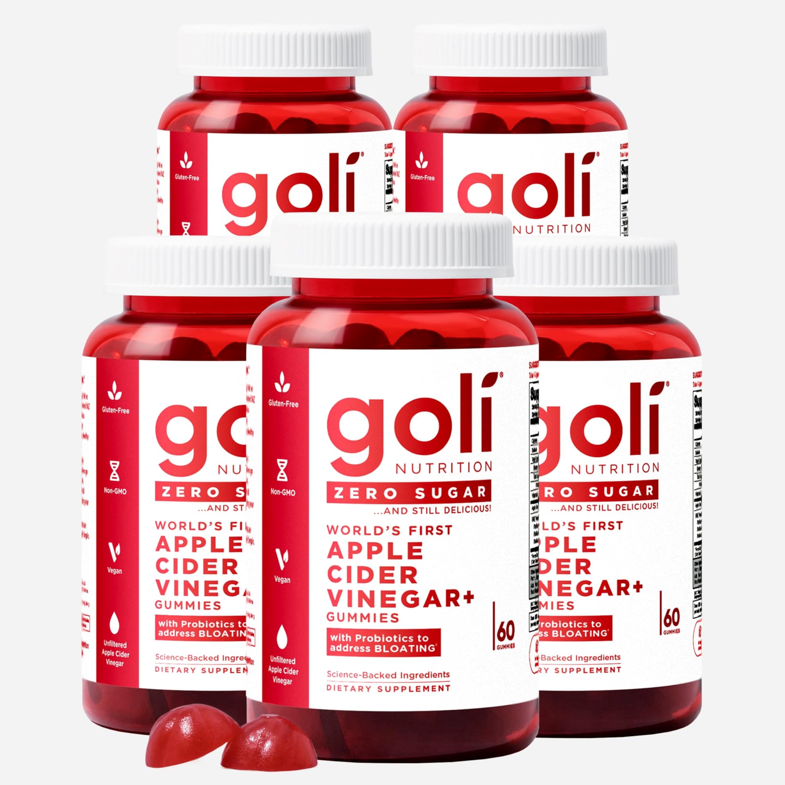 Goli Zero Sugar Apple Cider Vinegar Gummies with Probiotics & Vitamin B12