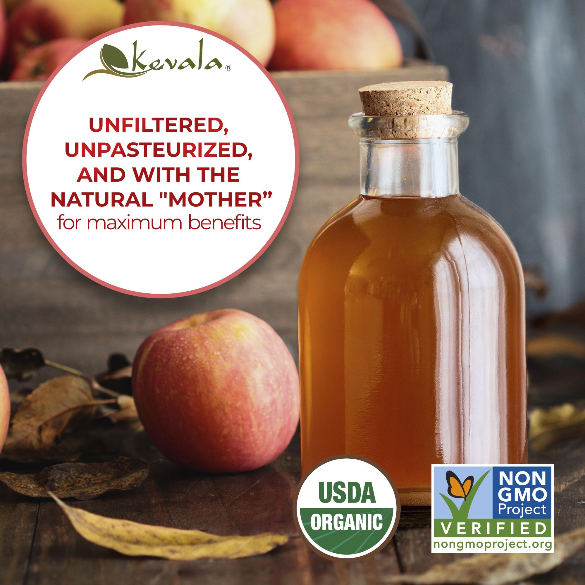 Kevala Organic Raw Apple Cider Vinegar with the Mother