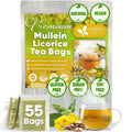 Premium Mullein Licorice Tea Bags. 100% Natural, Blend of Mullein Leaves, and Licorice Root.