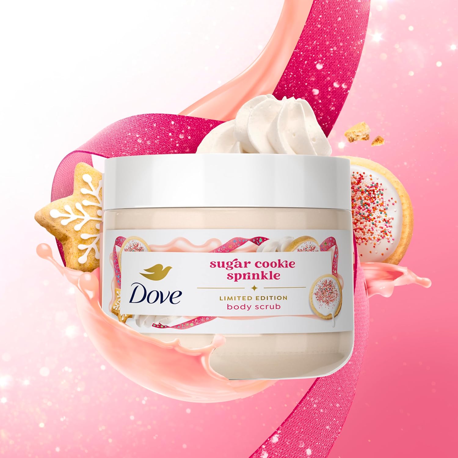 Dove Limited Edition Holiday Treats Mixed 3 Count Sugar Cookie Sprinkle Value Pack for Hydrated & Soft Skin
