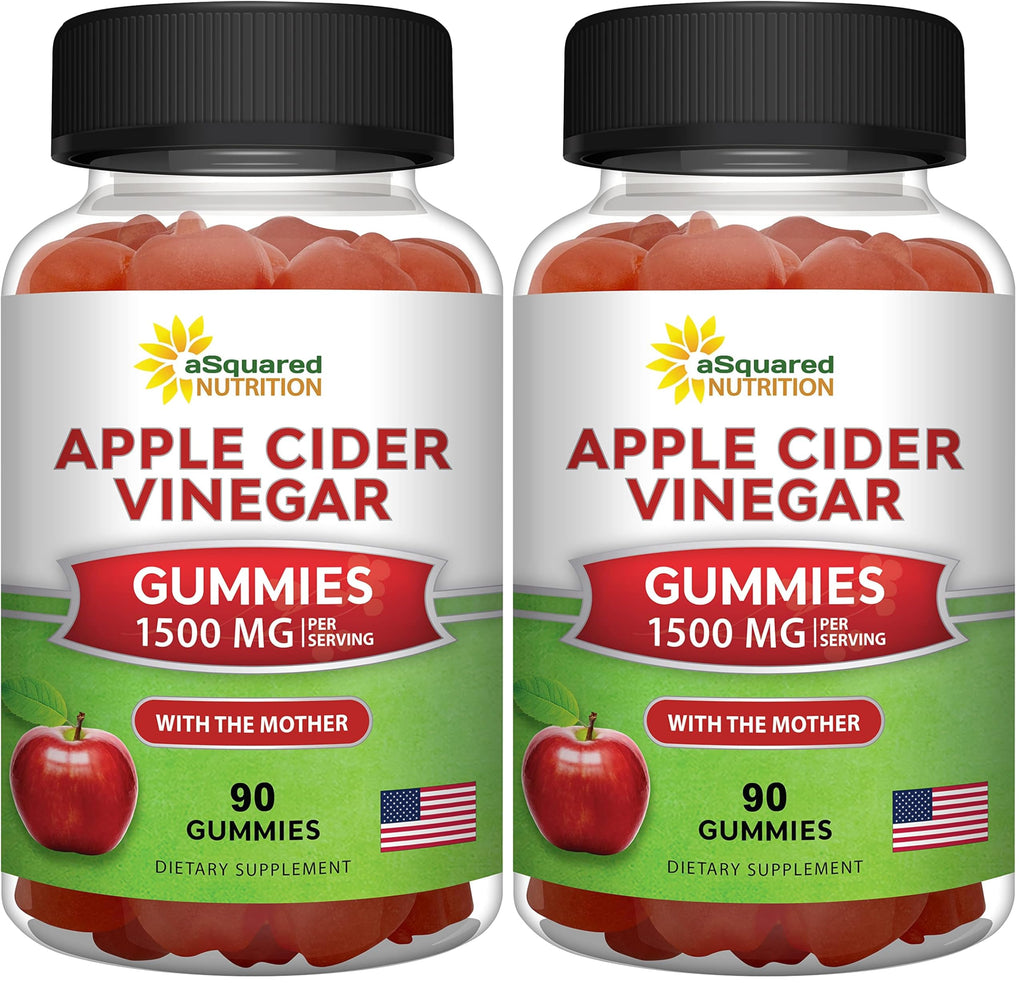 aSquared Nutrition Apple Cider Vinegar Gummies with the Mother – 1,500 mg