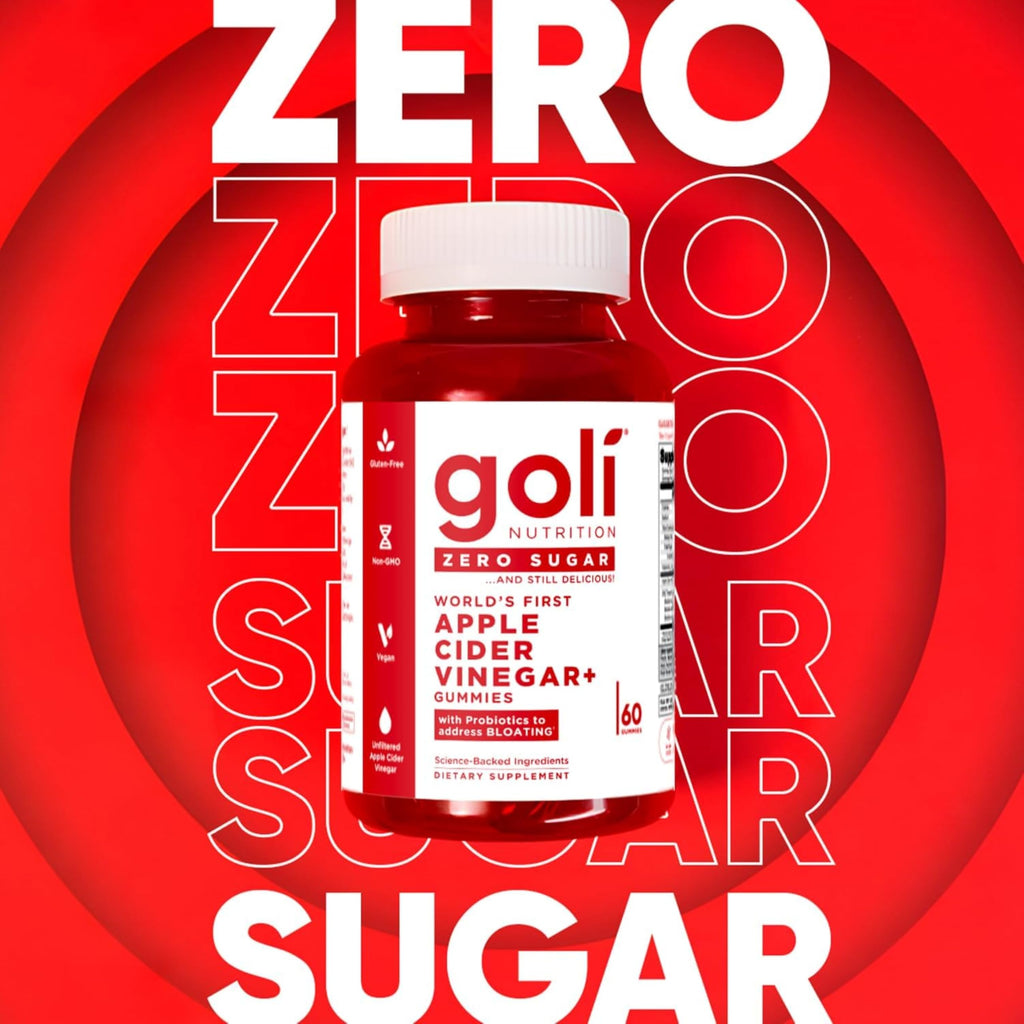 Goli Zero Sugar Apple Cider Vinegar Gummies with Probiotics & Vitamin B12