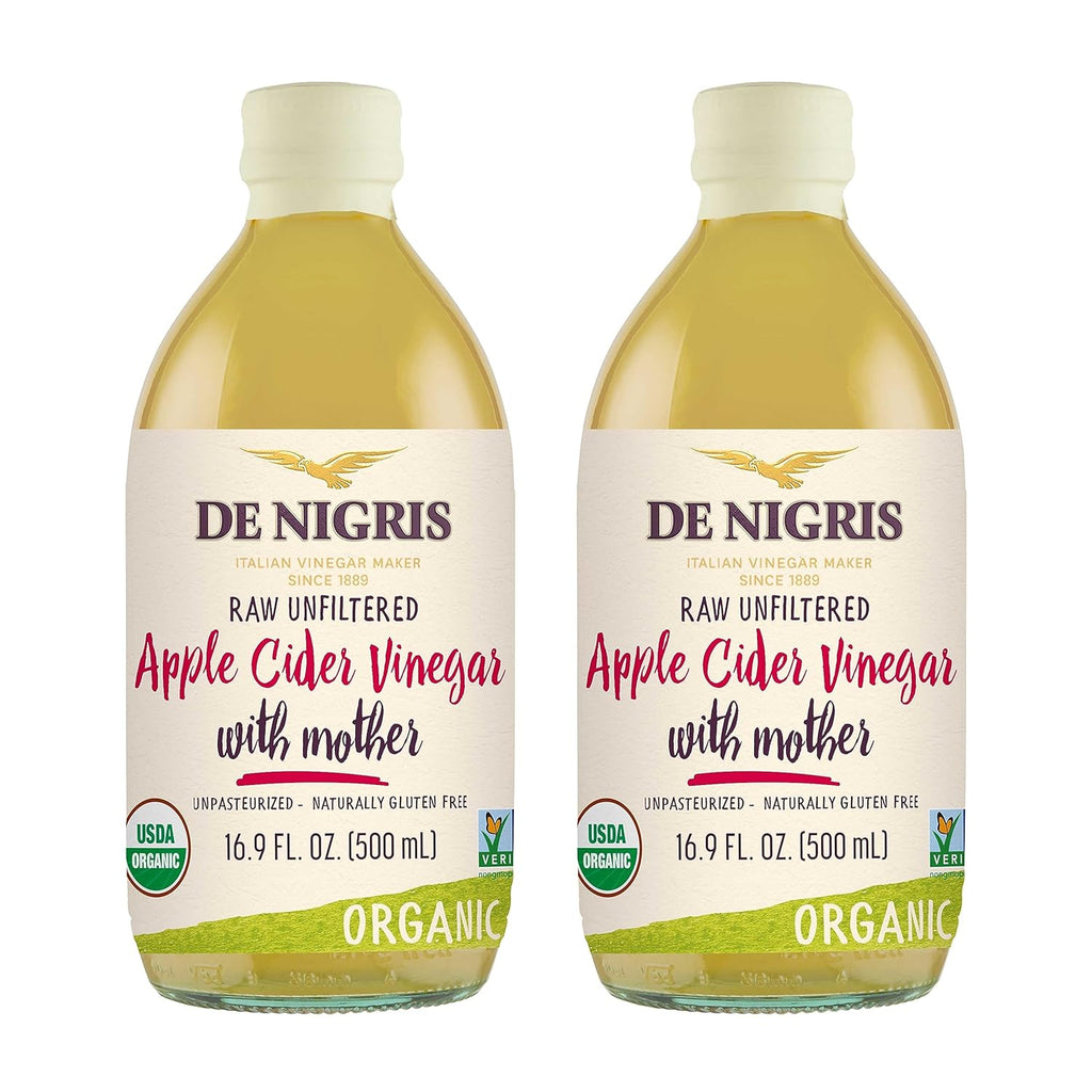 De Nigris Organic Raw Apple Cider Vinegar with the Mother – 2 Pack