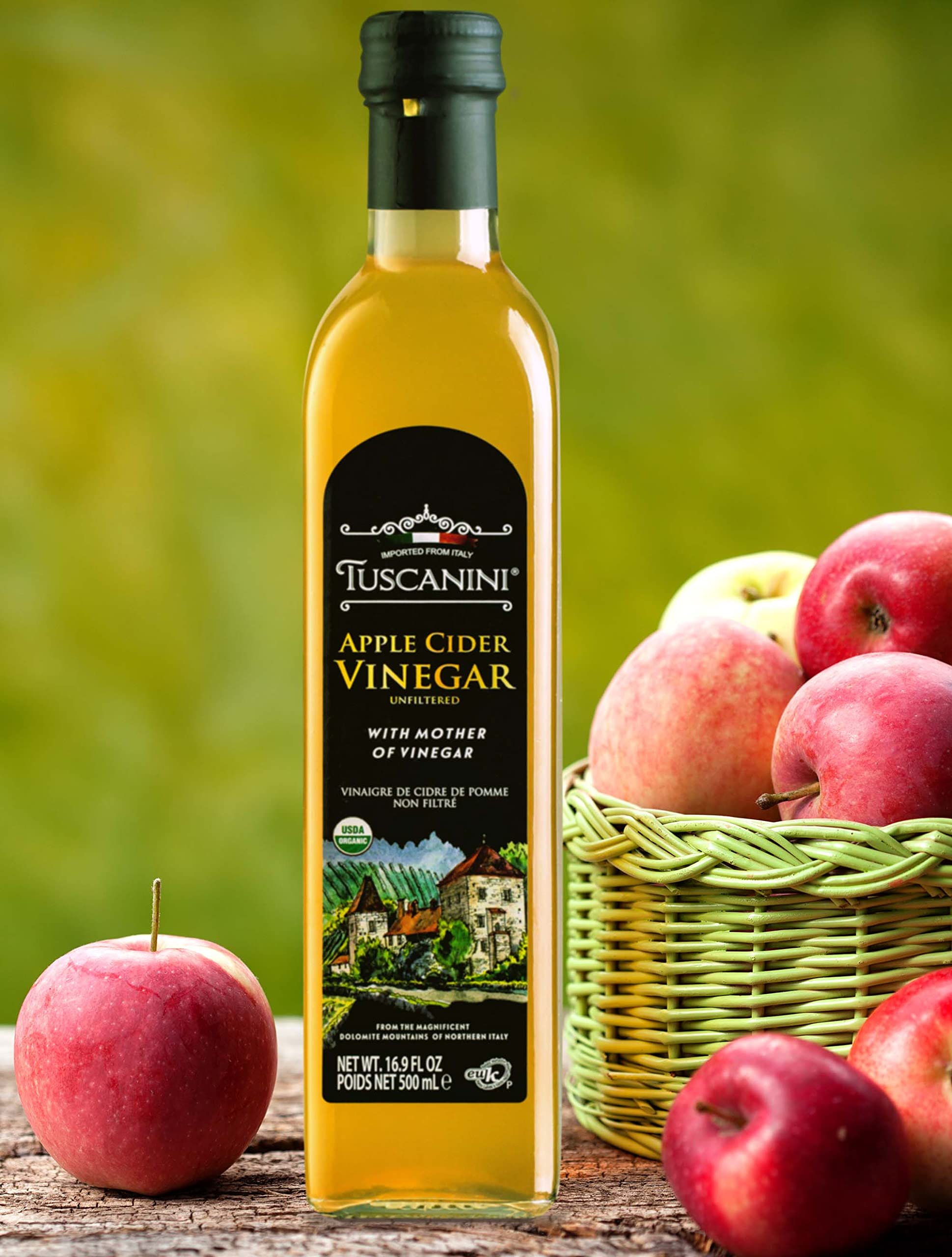 Tuscanini Organic Italian Apple Cider Vinegar with the Mother – 16.9 oz
