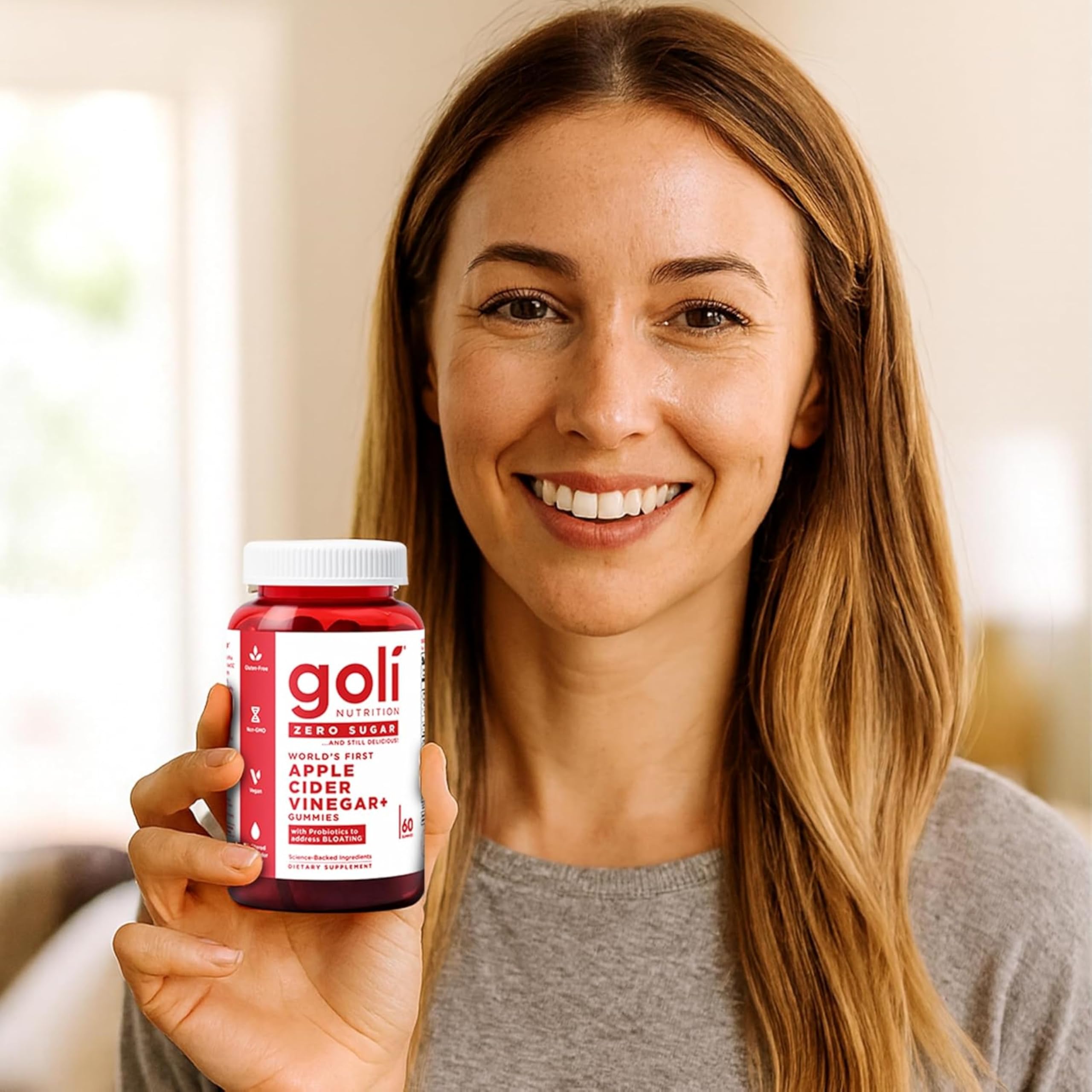 Goli Zero Sugar Apple Cider Vinegar Gummies with Probiotics & Vitamin B12