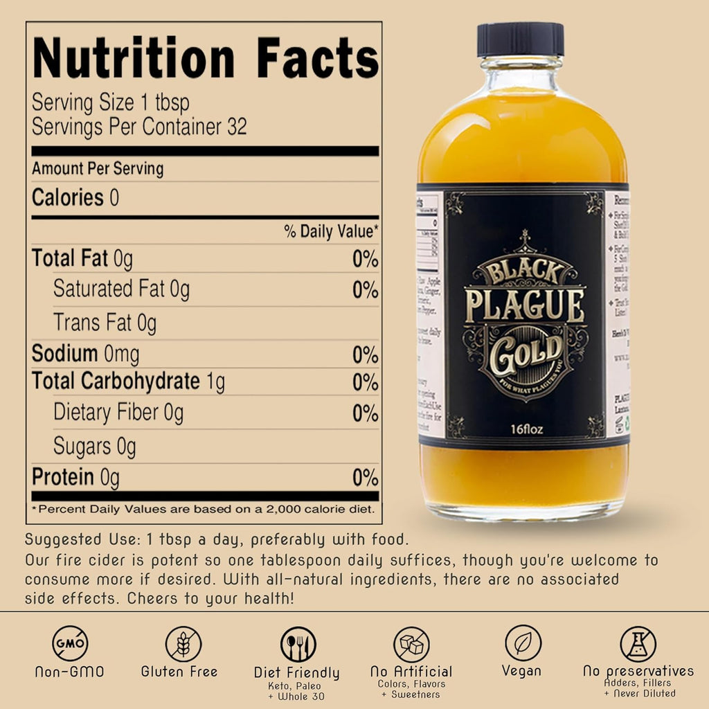 Black Plague Gold Fire Cider with the Mother – 16 oz