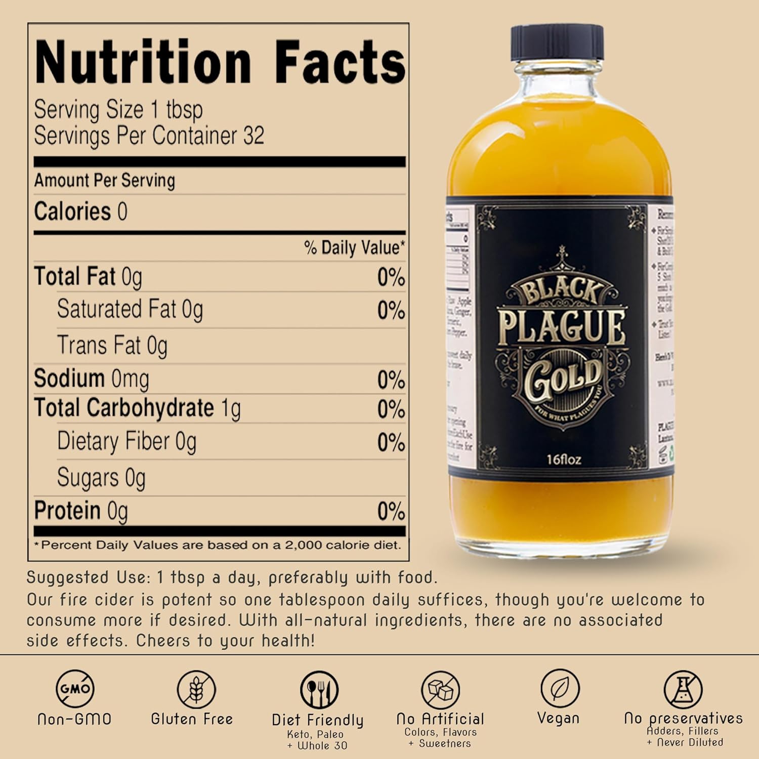 Black Plague Gold Fire Cider with the Mother – 16 oz