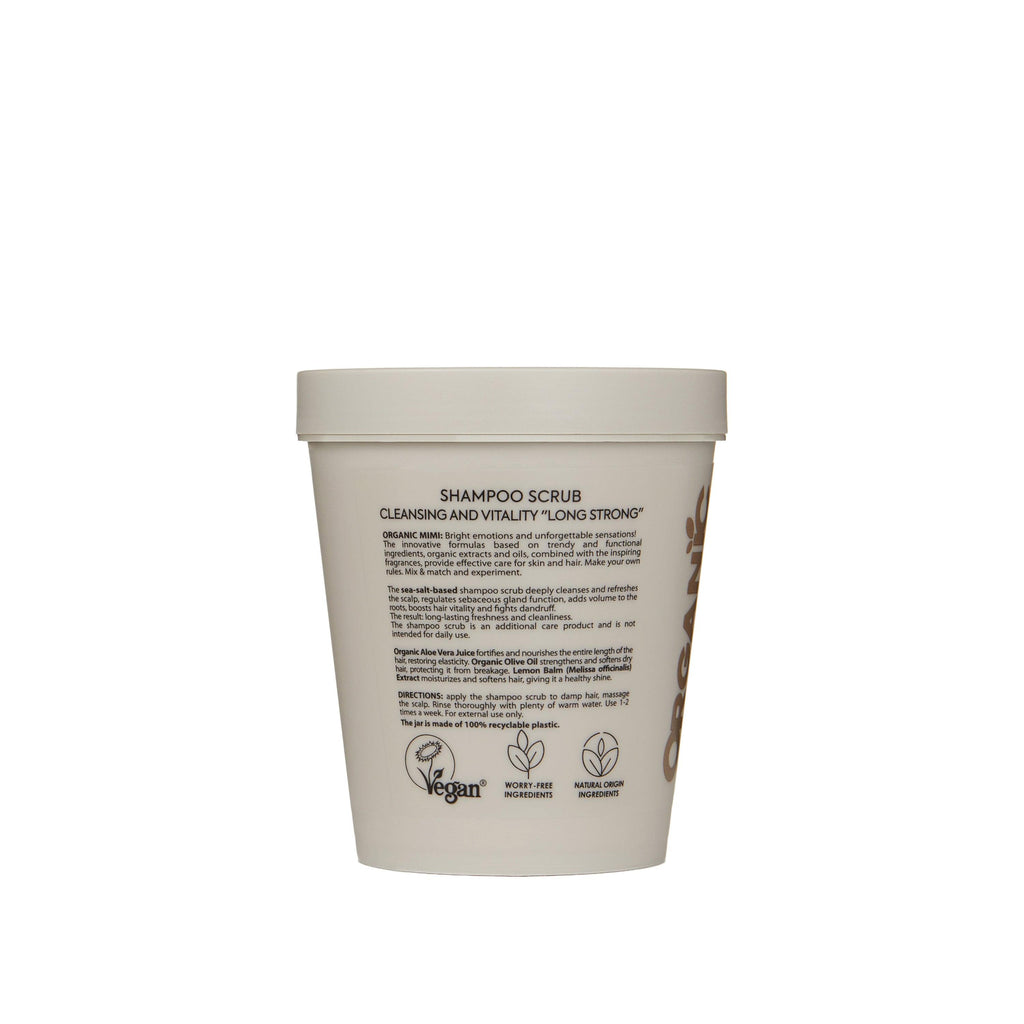 ORGANIC MIMI, SHAMPOO SCRUB CLEANSING AND VITALITY LONG STRONG, 310 g