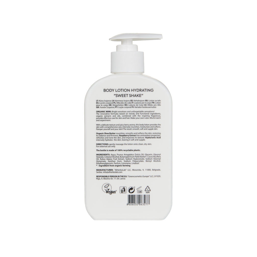 ORGANIC MIMI, BODY LOTION HYDRATING SWEET SHAKE, 300 ml