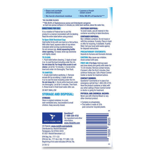 Back label of a cleaning product with text and a barcode on a white background