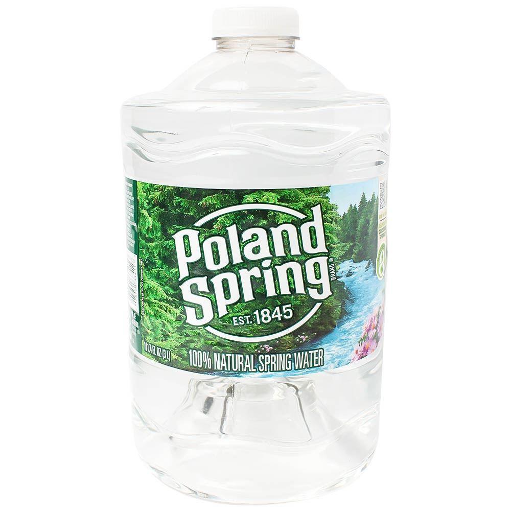 Poland Spring 100% natural spring water in a 101.4 fl oz jug, presented on a clean white background.