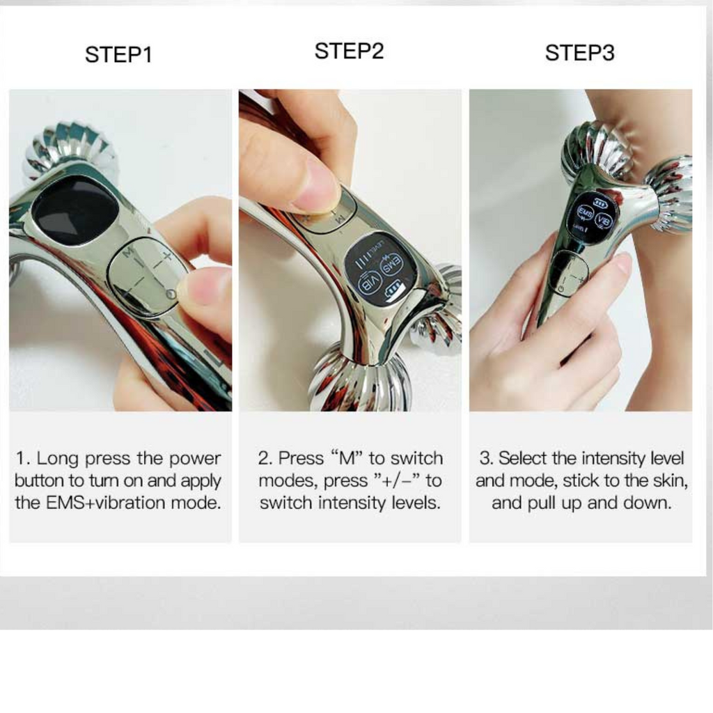 EMS + Vibrating 360 Roller Duel Tightening Face Lift Device