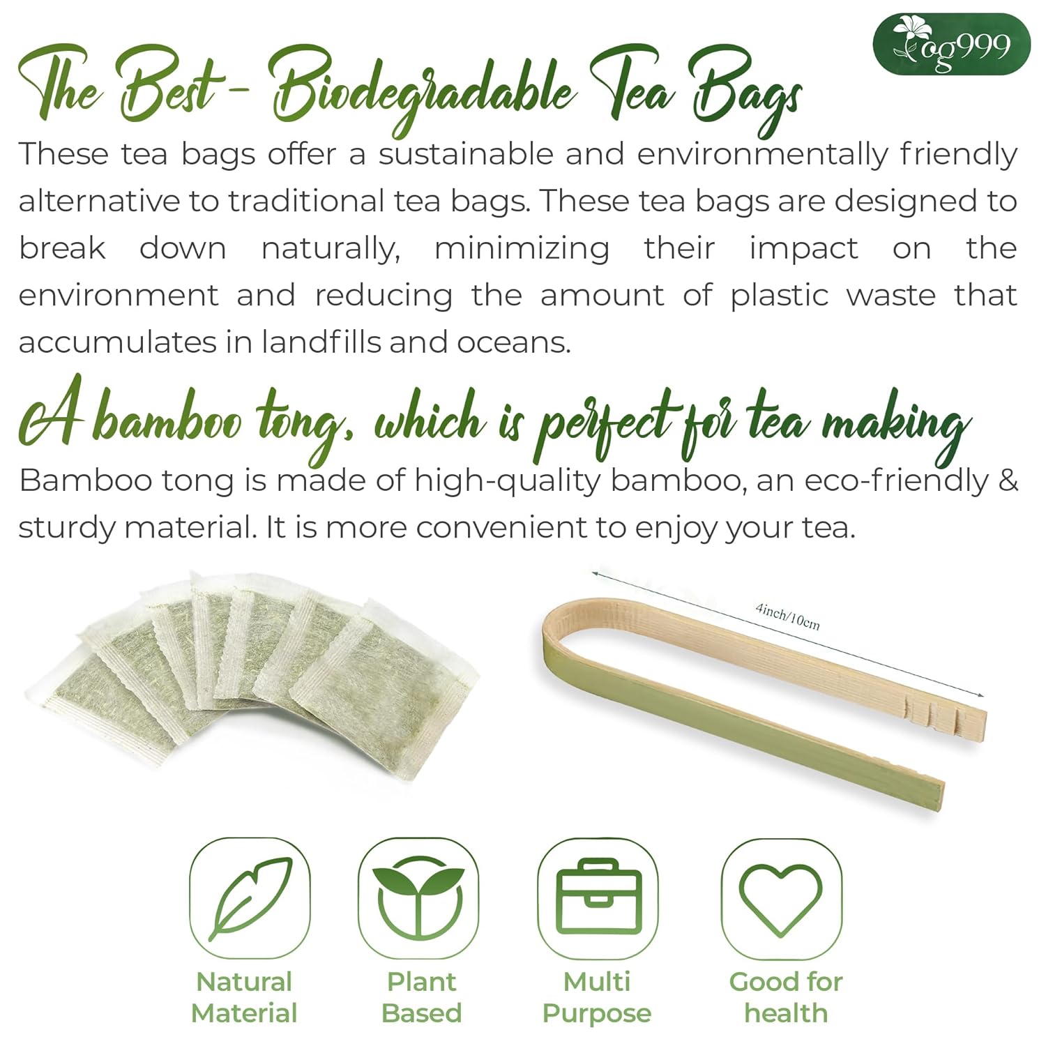 Premium Matcha Green Tea Bags | Blend of Sencha, Green Tea, Spearmint & Orange Slices