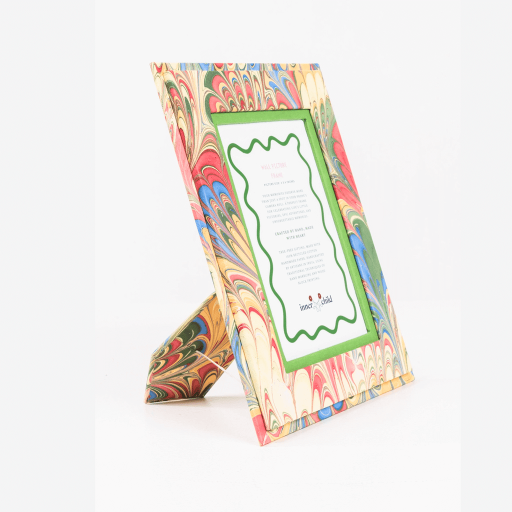 HAND-MARBLED PICTURE FRAME