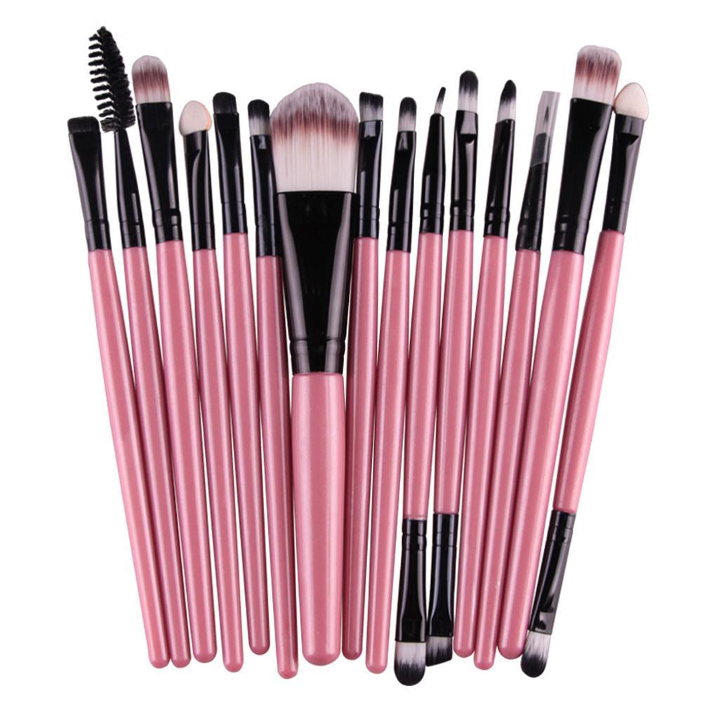 MAANGE 18-Piece Professional Makeup Brush Set with Pink Handles, Soft Bristles, Fan Brush, Foundation, Blush, Eyeshadow & Beauty Brushes