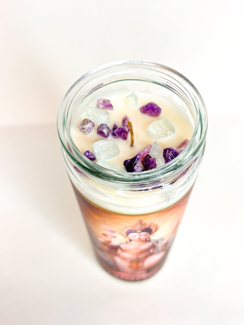 Quan Yin Crystal Altar Candle