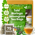 Premium Tulsi Moringa Lemongrass  Tea Bags, 100% Natural & Pure from Tulsi Holy Basil Leaves, Moringa & Lemongrass.