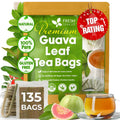 Natural Guava Leaves, Whole Dried Leaves, Cut-and-Sifted Guava leaves, 100% Pure from Guava Leaves, Natural Guava Loose Leaf Herbal Tea, No Additives, No Caffeine, Vegan