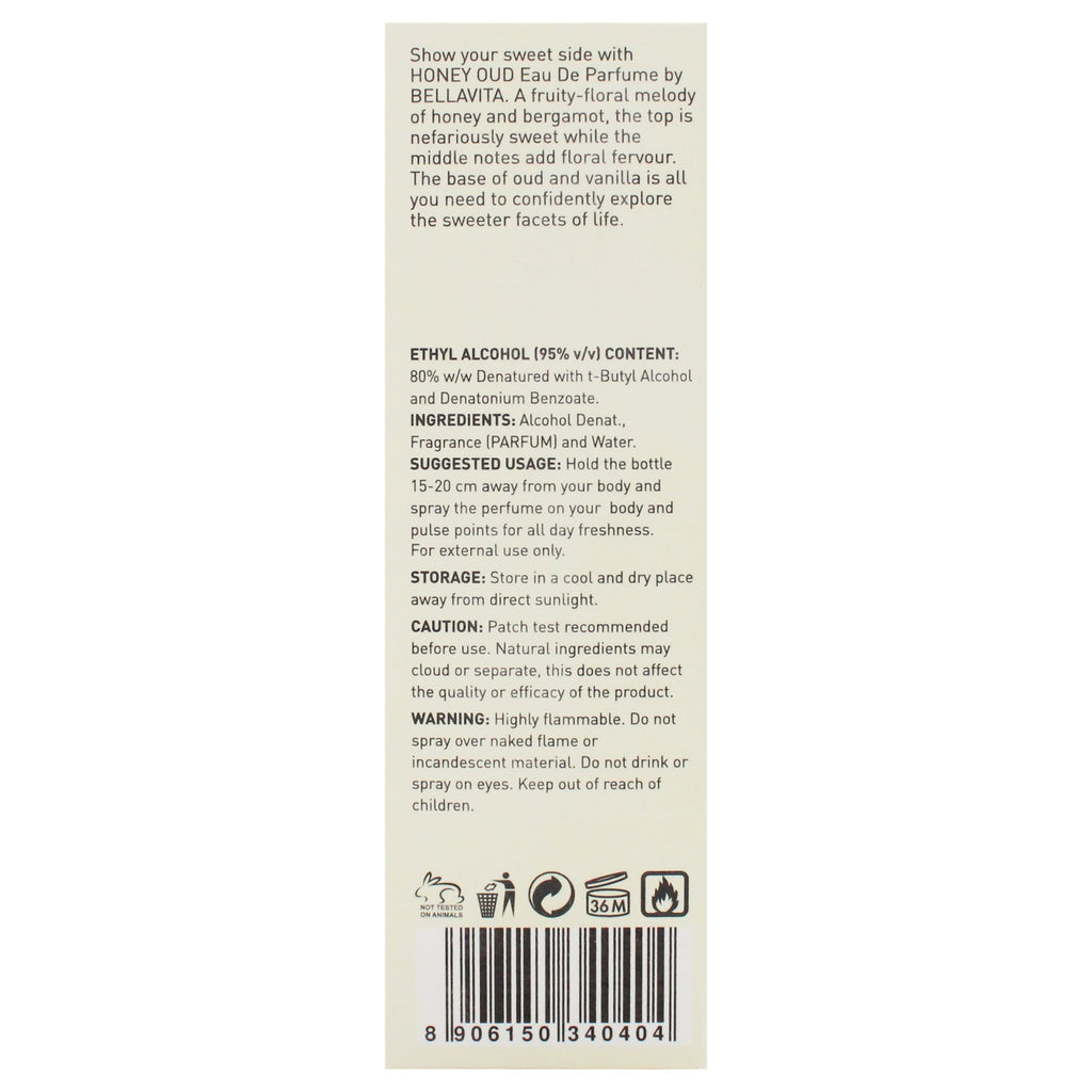 BellaVita Honey Oud Eau De Parfum Unisex Perfume 100ml