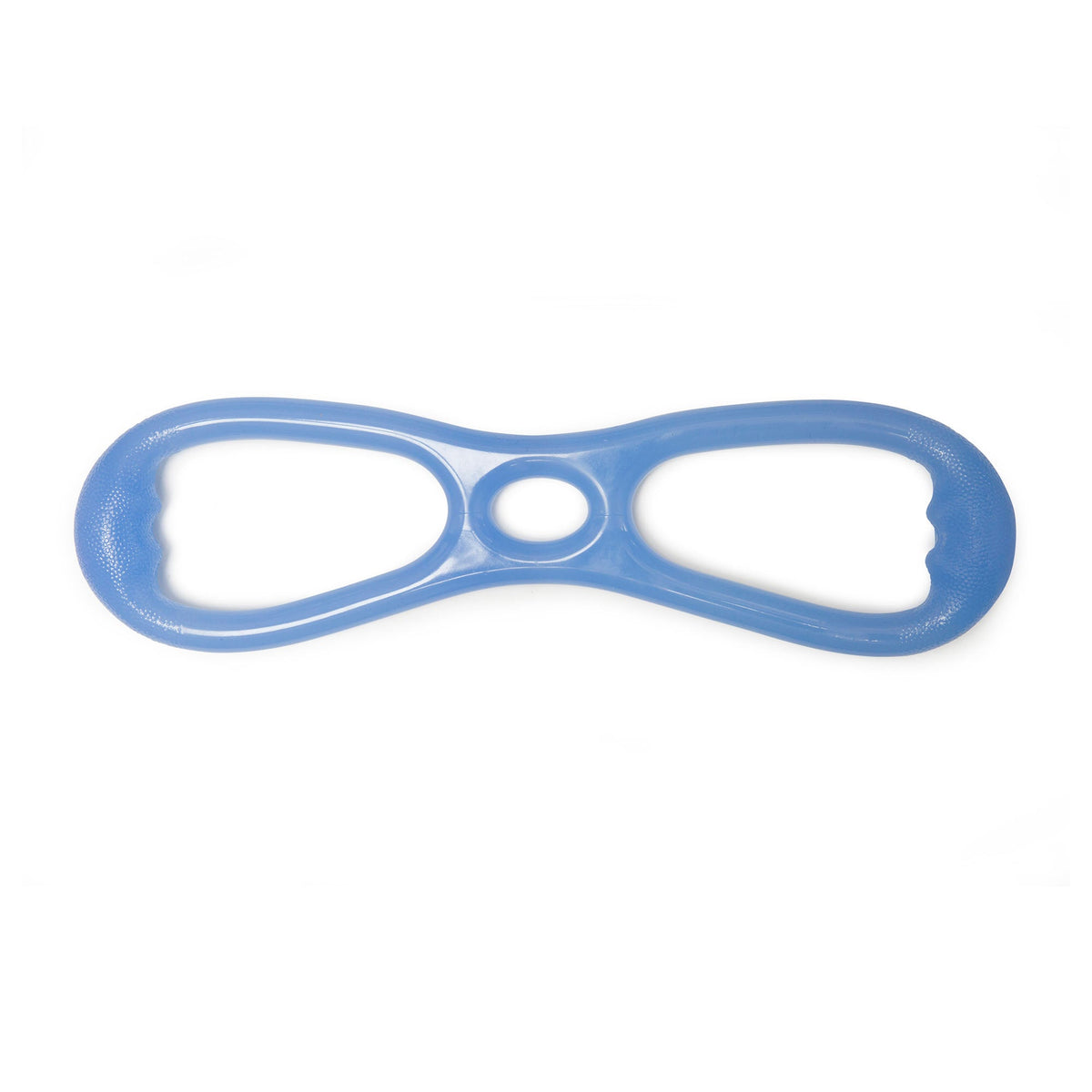 Blue plastic bottle opener on a white background