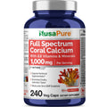 NusaPure Coral Calcium with 22 Vitamins & Minerals, Non- GMO - 1000 mg - 240 Caps