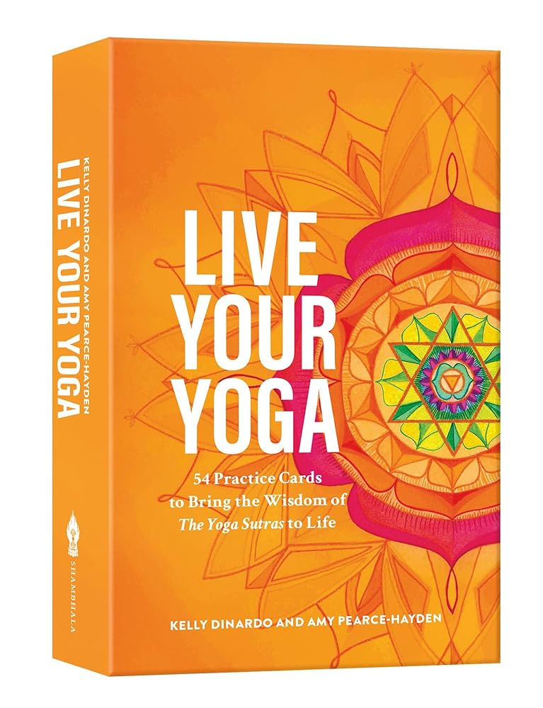 Orange box with 'Live Your Yoga' design and text on a white background