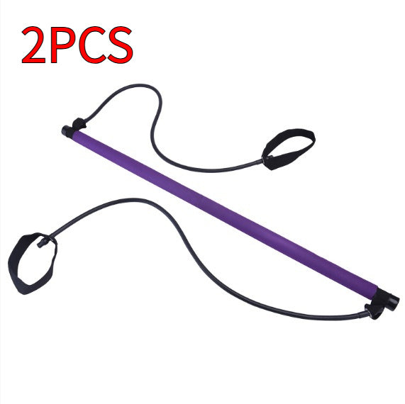 Two purple resistance bands with black handles on a white background, labeled '2PCS'.