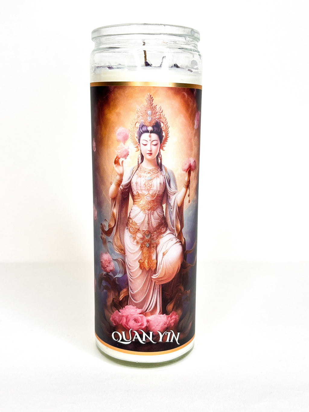 Quan Yin Crystal Altar Candle