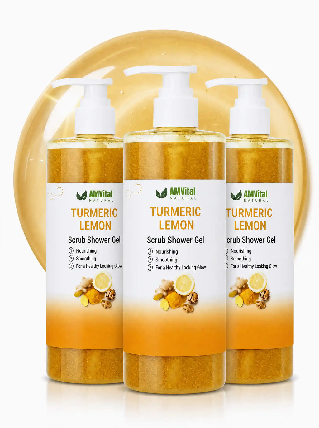 AMVital Turmeric Lemon Scrub Shower Gel