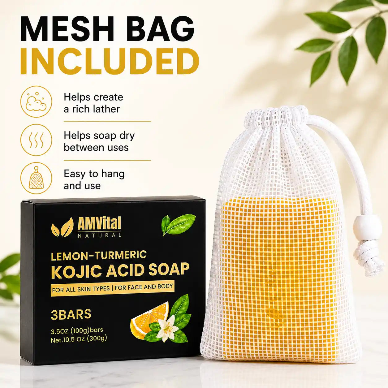 AMVital Lemon Turmeric Kojic Acid Soap Bar