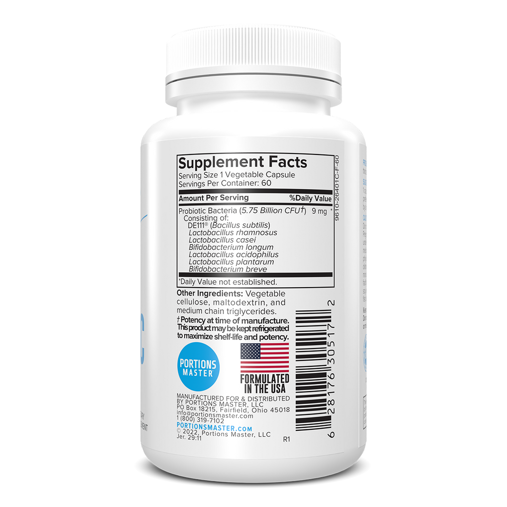 Portions Master Advanced Probiotic 5.75 Billion Gastrointestinal Support (60 Count)