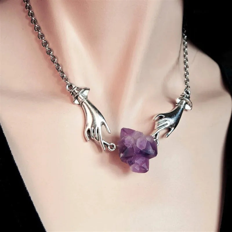 Hand Chain Crystal Necklace