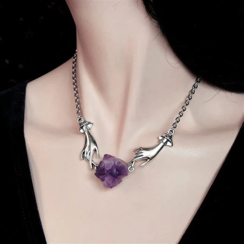 Hand Chain Crystal Necklace