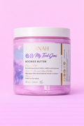 My Iced Gems Boob Butter in pink jar with whipped coconut oil body butter for deep hydration and skin nourishment by Aminnah Clean Beauty. Clean beauty, cruelty-free, vegan, made with naturally derived ingredients, and crafted by a female-owned brand. Available at Tree of Life Grocers.