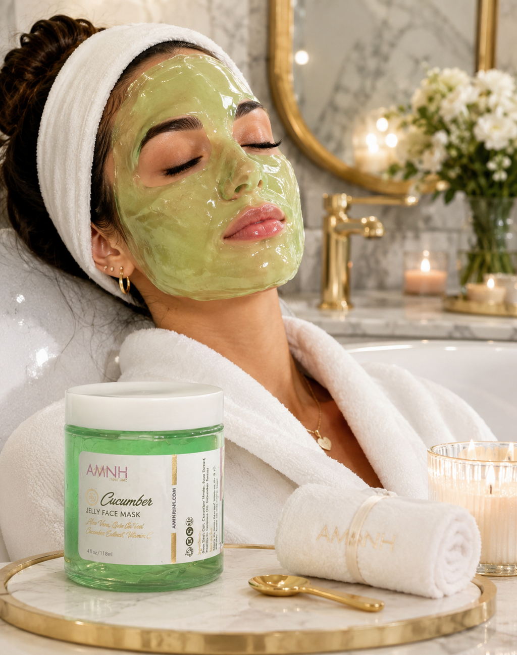 Cucumber Aloe Vera Jelly Face Mask: Clean Beauty Skincare, Vegan, Cruelty Free, Natural Ingredients, Paraben Free, Gluten Free, Recyclable Packaging, Female-Owned Brand