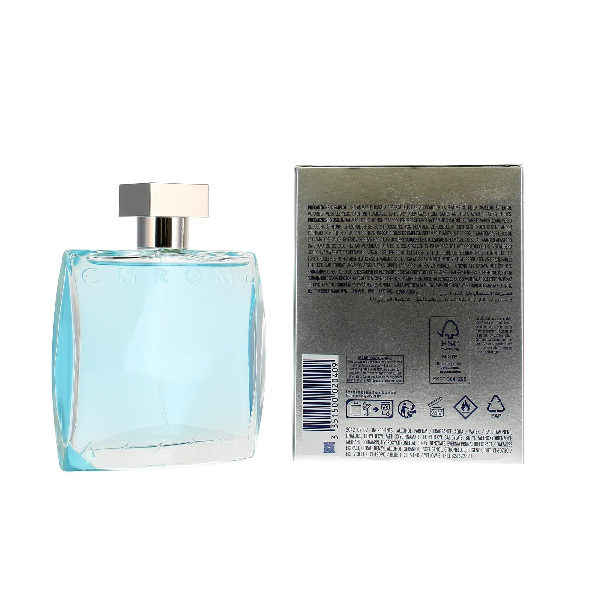 Azzaro Chrome Eau de Toilette 3.4 oz