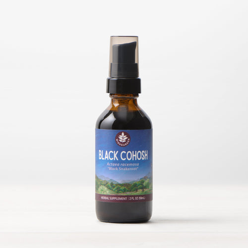 Bottle of Motherwort supplement with a blue label on a white background. 2 FL OZ (59 mL)