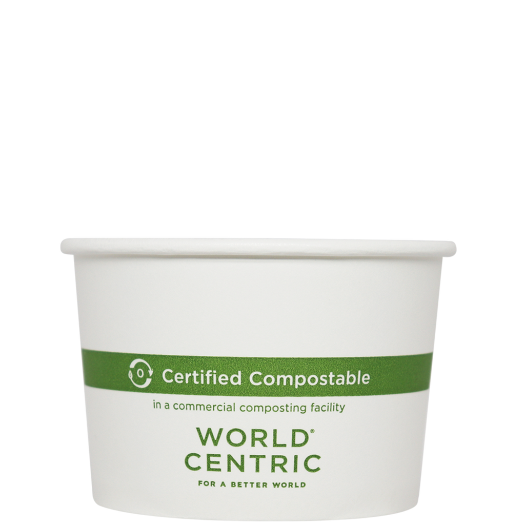 World Centric 8oz FSC Paper Bowl, PLA-Lined, Compostable (QTY 1000), SKU BO-PA-8